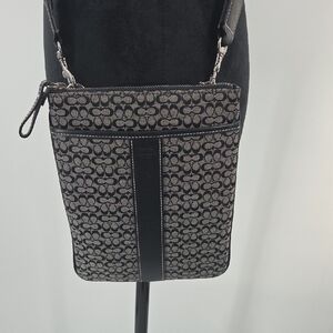 Coach Monogram Black and Gray Small Crossbody